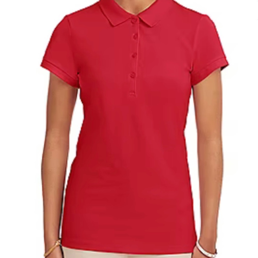 NWOT izod approved schoolwear red polo juniors short sleeve shirt size small